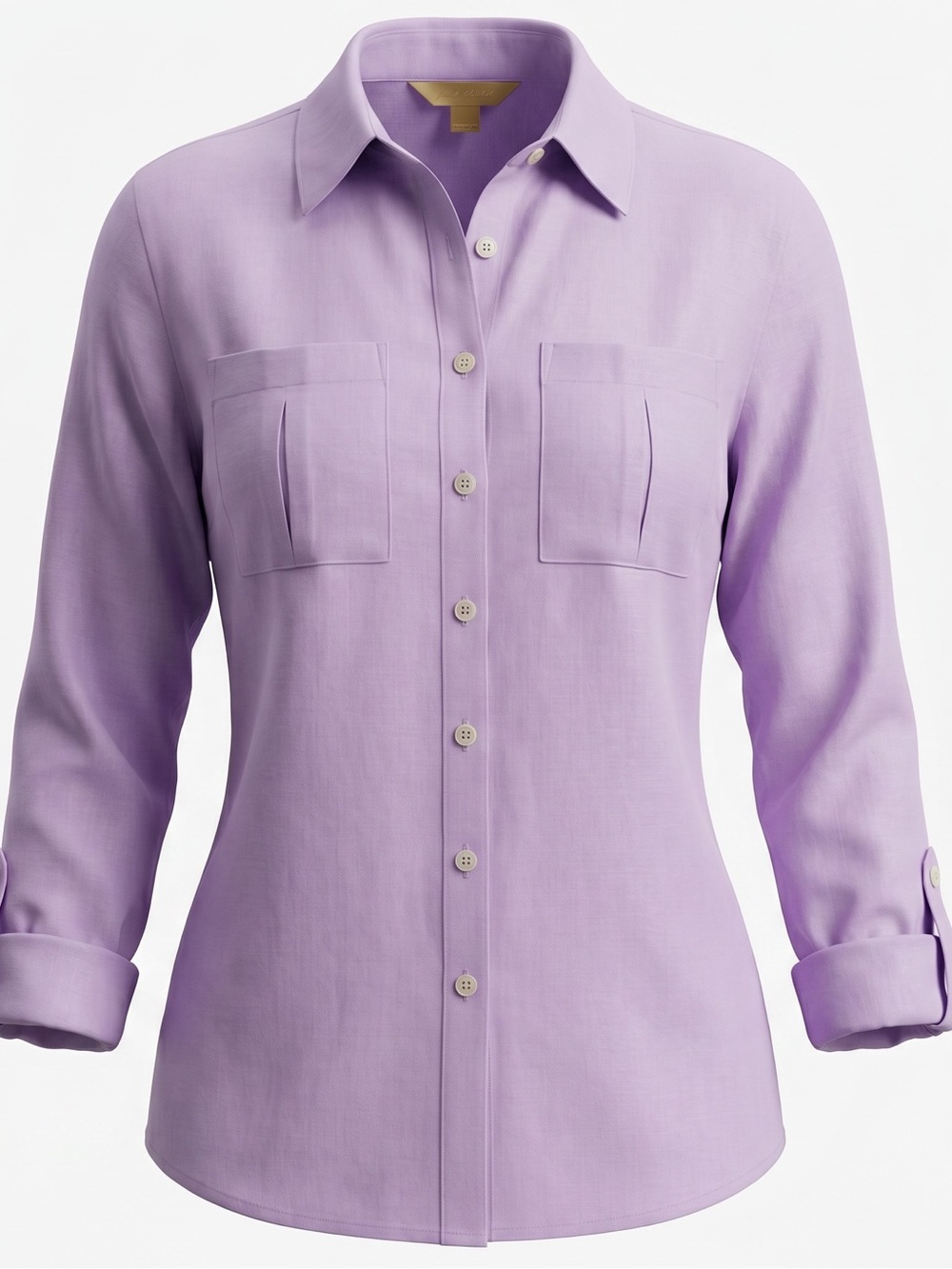 Investments Gold Label Women’s Button-Up Shirt – Size 10 – Lavender